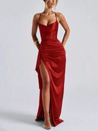 Lurenne | Strapless Satin Gown – Radiant Elegance and Sculpted Sophistication
