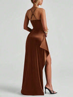 Lurenne | Strapless Satin Gown – Radiant Elegance and Sculpted Sophistication