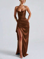 Lurenne | Strapless Satin Gown – Radiant Elegance and Sculpted Sophistication