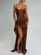 Lurenne | Strapless Satin Gown – Radiant Elegance and Sculpted Sophistication