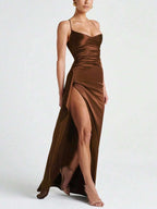 Lurenne | Strapless Satin Gown – Radiant Elegance and Sculpted Sophistication