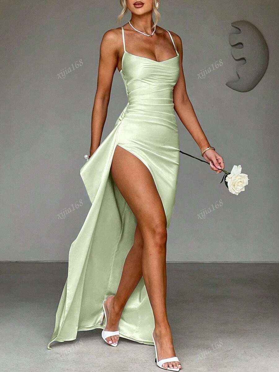 Lurenne | Strapless Satin Gown – Radiant Elegance and Sculpted Sophistication