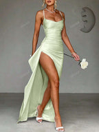 Lurenne | Strapless Satin Gown – Radiant Elegance and Sculpted Sophistication