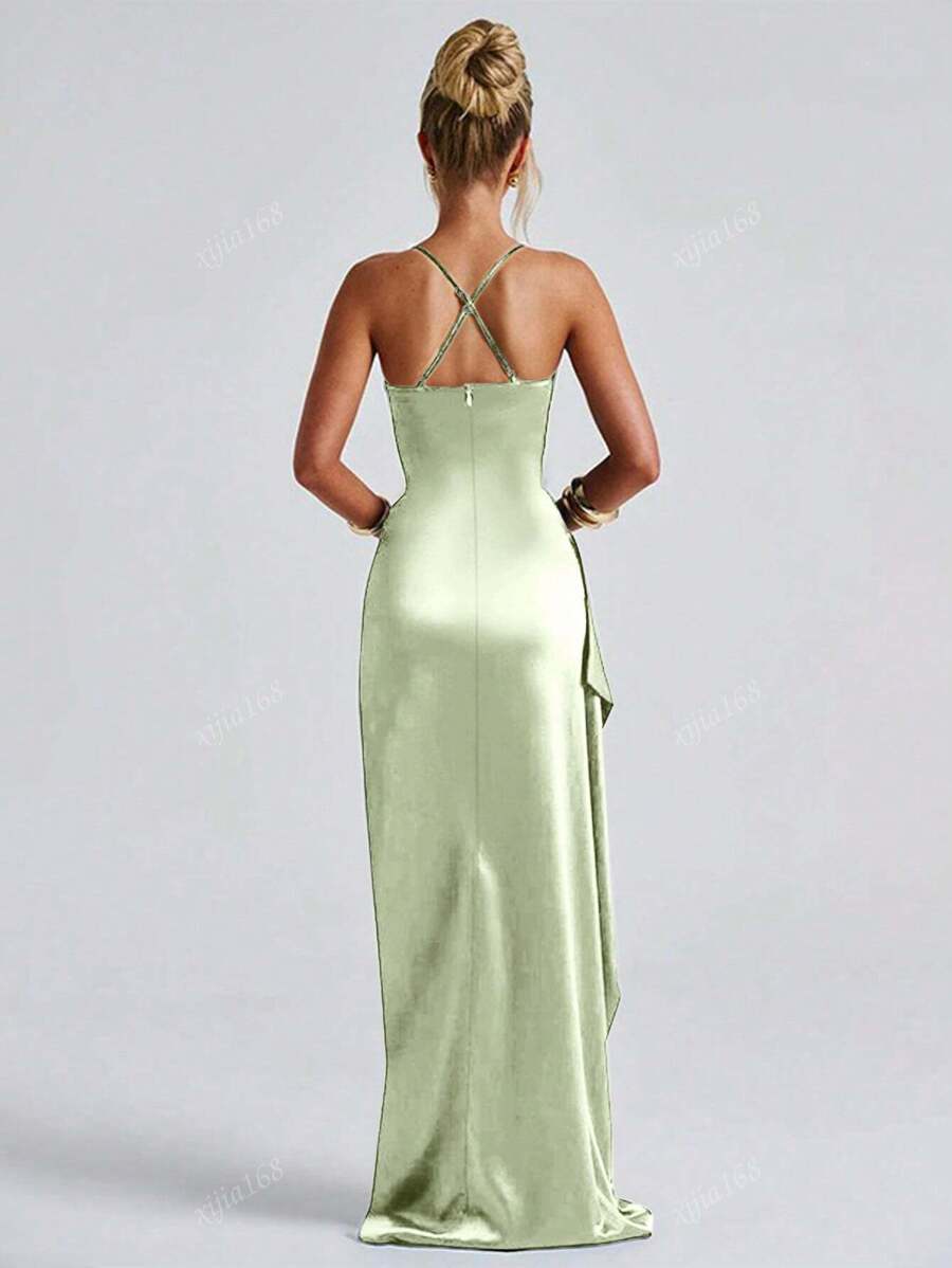 Lurenne | Strapless Satin Gown – Radiant Elegance and Sculpted Sophistication