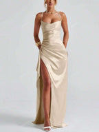 Lurenne | Strapless Satin Gown – Radiant Elegance and Sculpted Sophistication