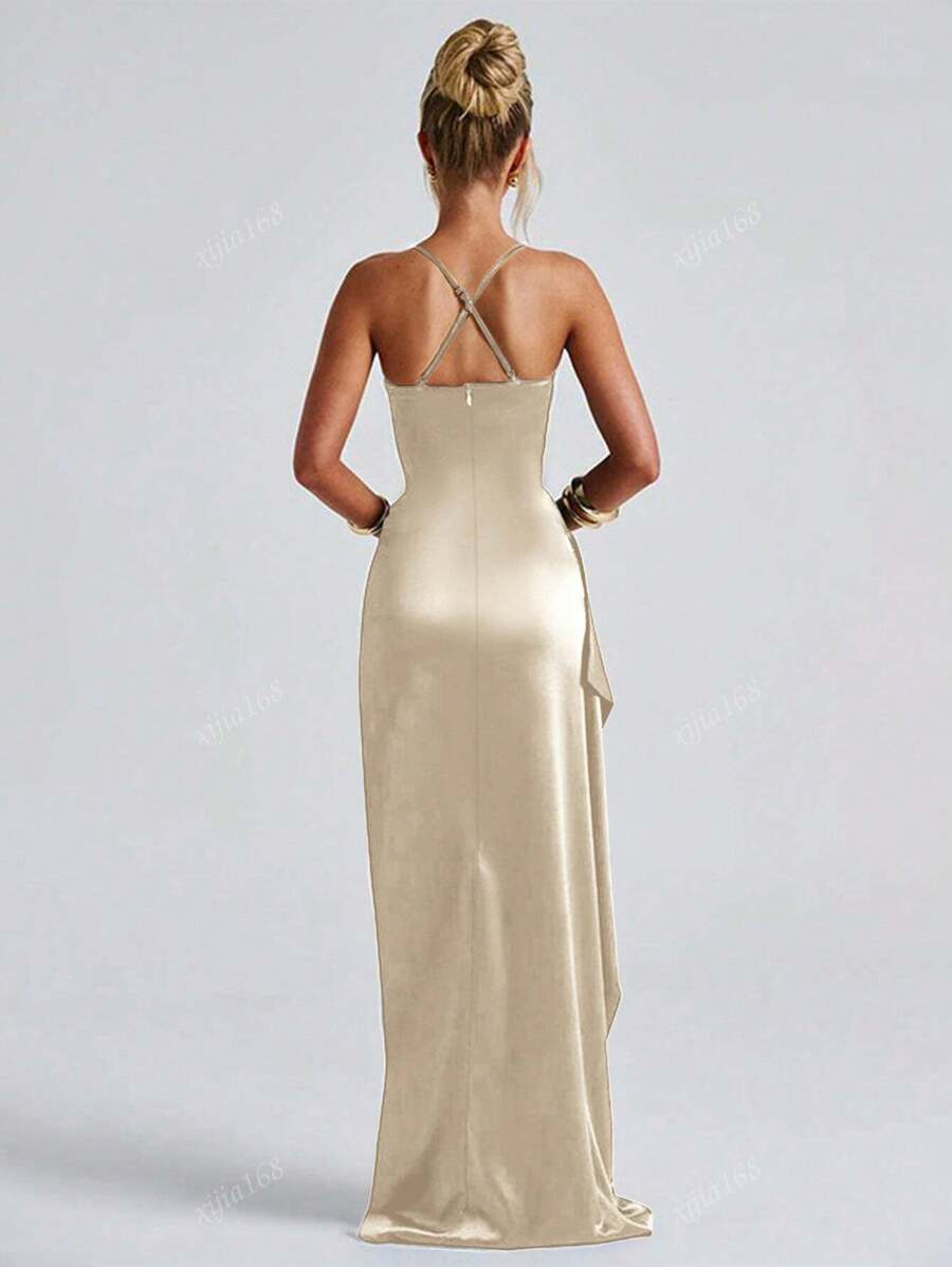 Lurenne | Strapless Satin Gown – Radiant Elegance and Sculpted Sophistication