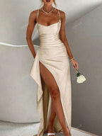 Lurenne | Strapless Satin Gown – Radiant Elegance and Sculpted Sophistication