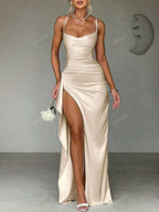 Lurenne | Strapless Satin Gown – Radiant Elegance and Sculpted Sophistication