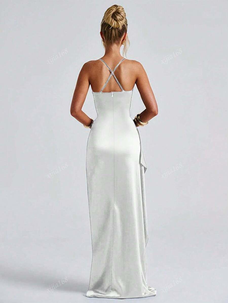 Lurenne | Strapless Satin Gown – Radiant Elegance and Sculpted Sophistication