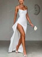 Lurenne | Strapless Satin Gown – Radiant Elegance and Sculpted Sophistication
