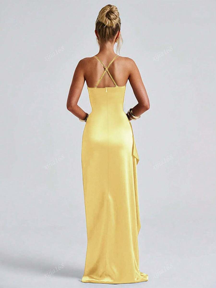 Lurenne | Strapless Satin Gown – Radiant Elegance and Sculpted Sophistication