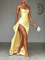 Lurenne | Strapless Satin Gown – Radiant Elegance and Sculpted Sophistication