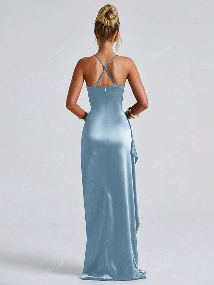 Lurenne | Strapless Satin Gown – Radiant Elegance and Sculpted Sophistication