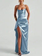 Lurenne | Strapless Satin Gown – Radiant Elegance and Sculpted Sophistication