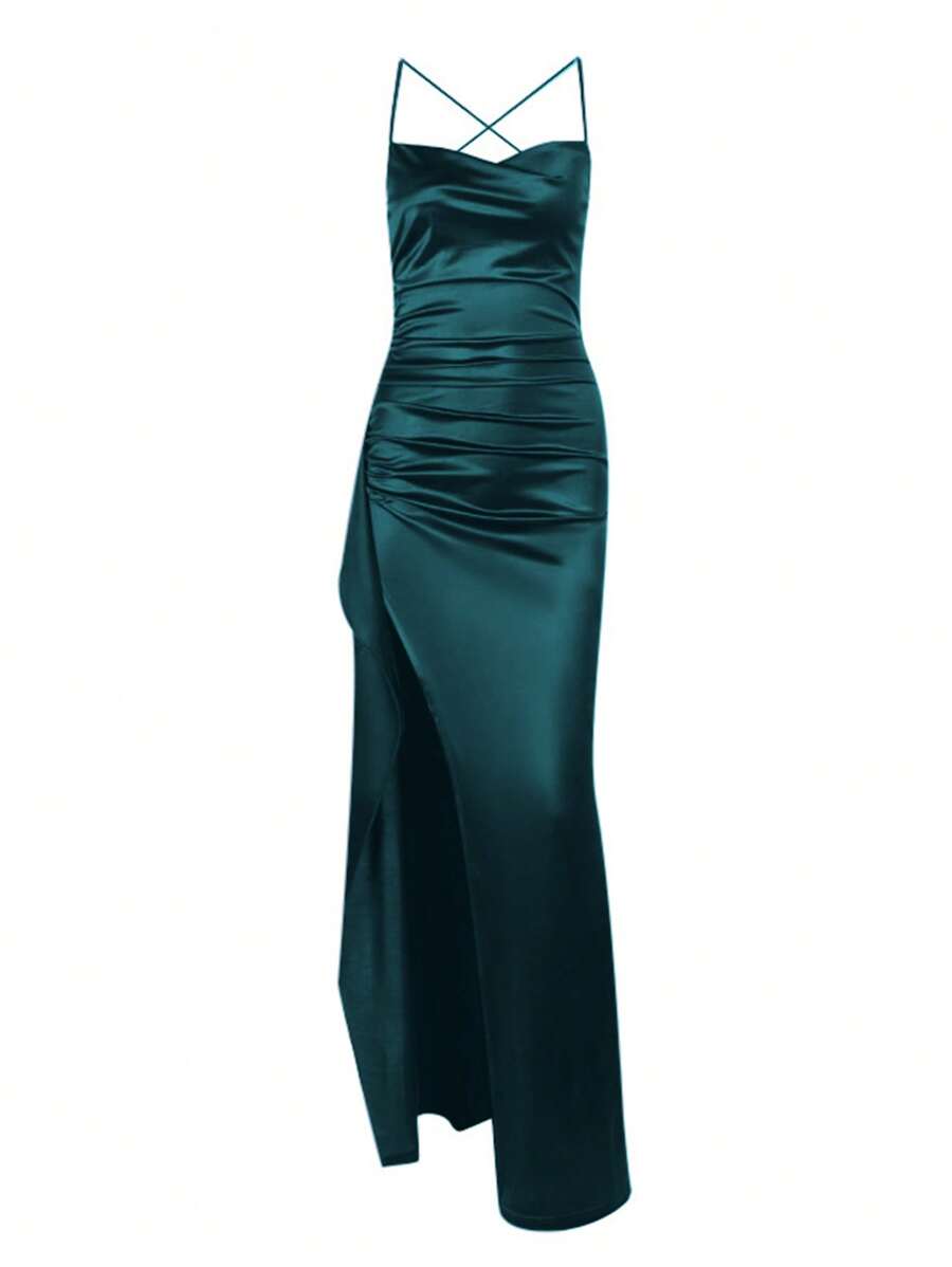 Lurenne | Strapless Satin Gown – Radiant Elegance and Sculpted Sophistication
