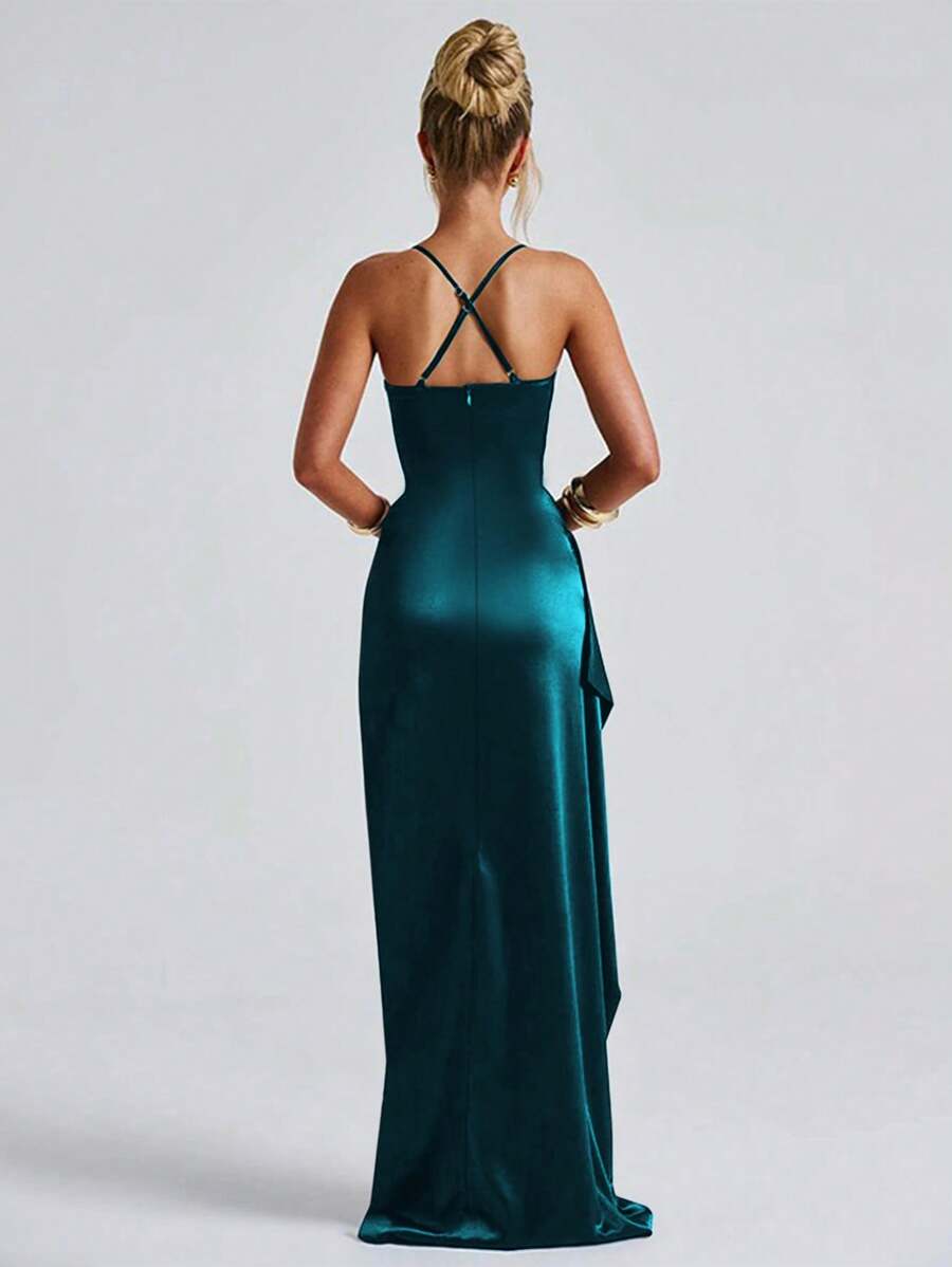 Lurenne | Strapless Satin Gown – Radiant Elegance and Sculpted Sophistication