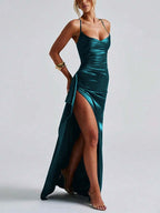 Lurenne | Strapless Satin Gown – Radiant Elegance and Sculpted Sophistication