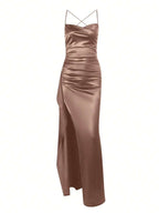 Lurenne | Strapless Satin Gown – Radiant Elegance and Sculpted Sophistication