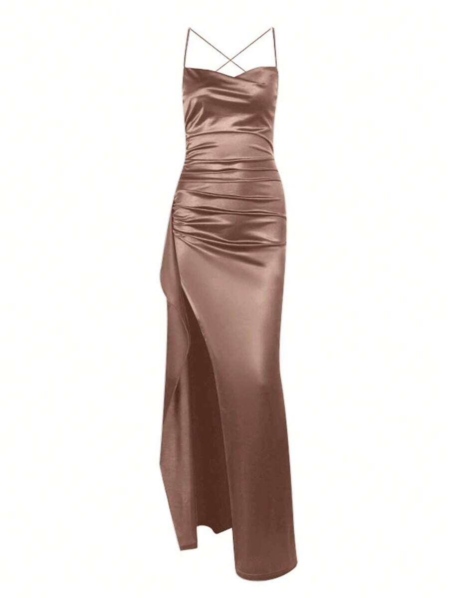 Lurenne | Strapless Satin Gown – Radiant Elegance and Sculpted Sophistication