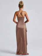 Lurenne | Strapless Satin Gown – Radiant Elegance and Sculpted Sophistication