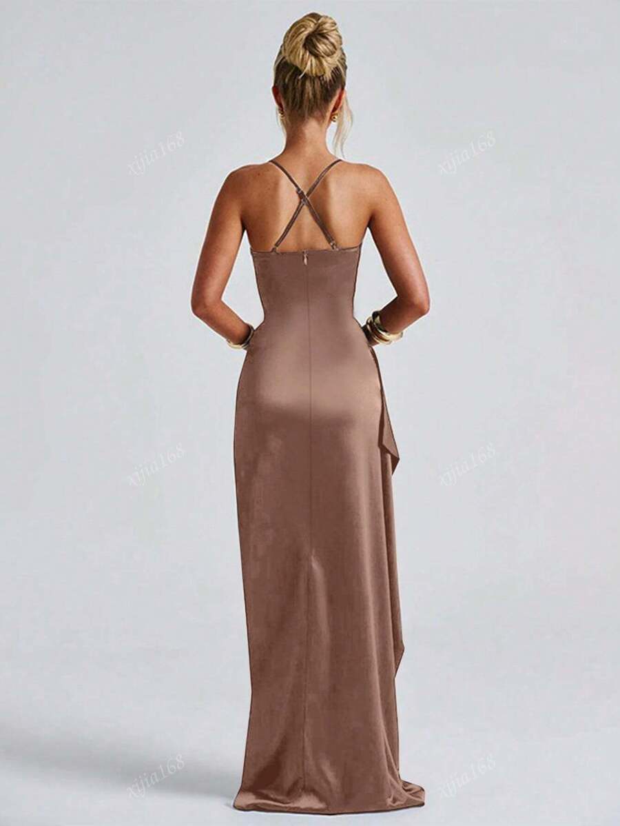 Lurenne | Strapless Satin Gown – Radiant Elegance and Sculpted Sophistication