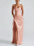 Lurenne | Strapless Satin Gown – Radiant Elegance and Sculpted Sophistication