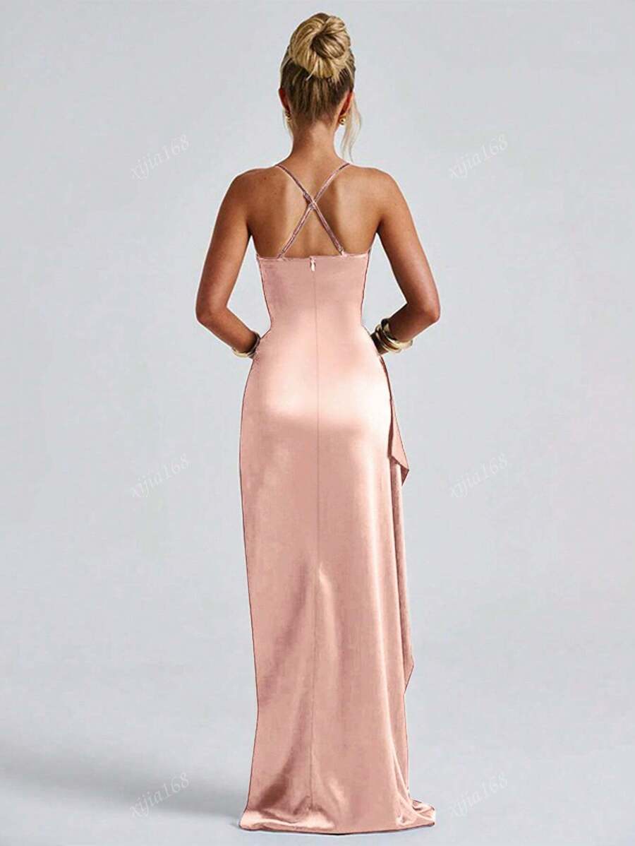 Lurenne | Strapless Satin Gown – Radiant Elegance and Sculpted Sophistication