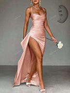 Lurenne | Strapless Satin Gown – Radiant Elegance and Sculpted Sophistication