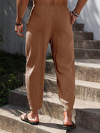 Lurenne | Men’s Khaki Cotton Pants – Effortless Versatility and Refined Comfort