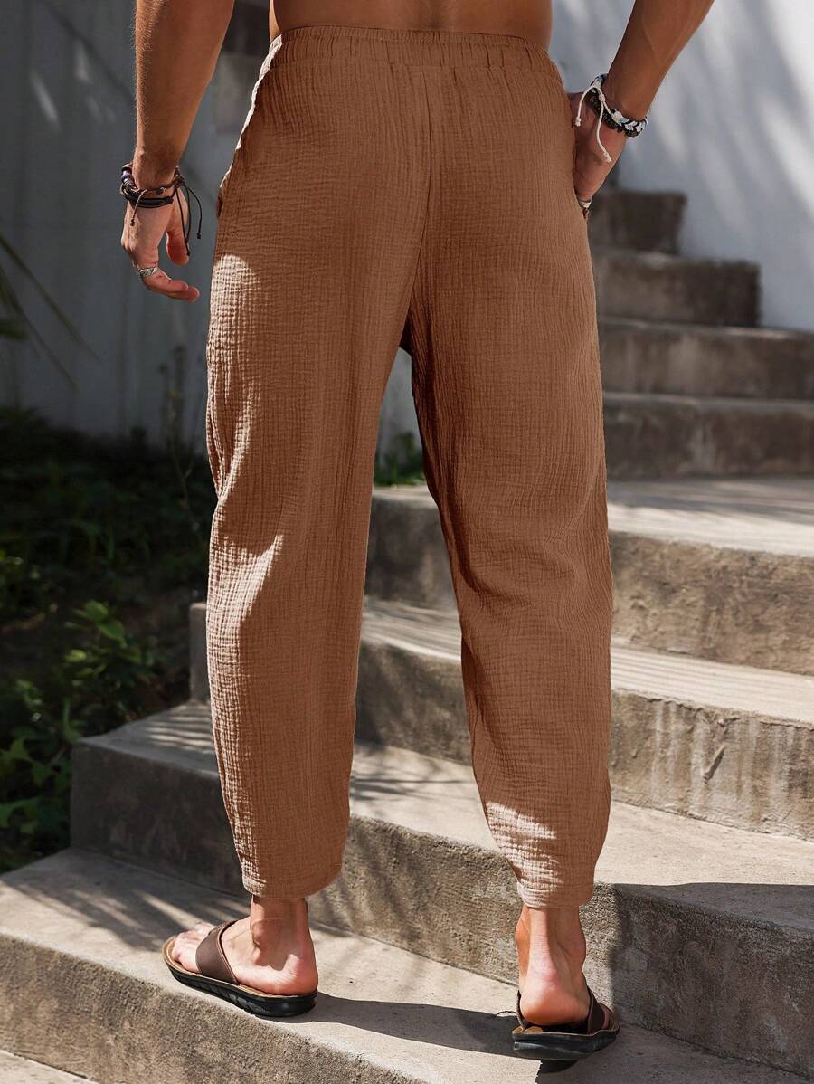 Lurenne | Men’s Khaki Cotton Pants – Effortless Versatility and Refined Comfort