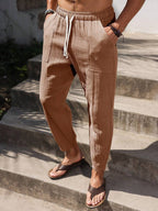 Lurenne | Men’s Khaki Cotton Pants – Effortless Versatility and Refined Comfort