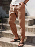 Lurenne | Men’s Khaki Cotton Pants – Effortless Versatility and Refined Comfort