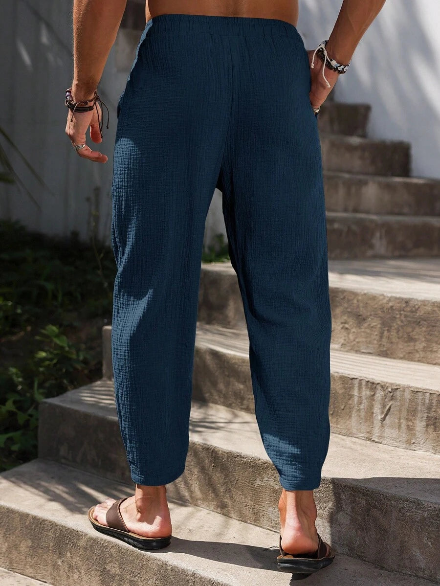 Lurenne | Men’s Khaki Cotton Pants – Effortless Versatility and Refined Comfort