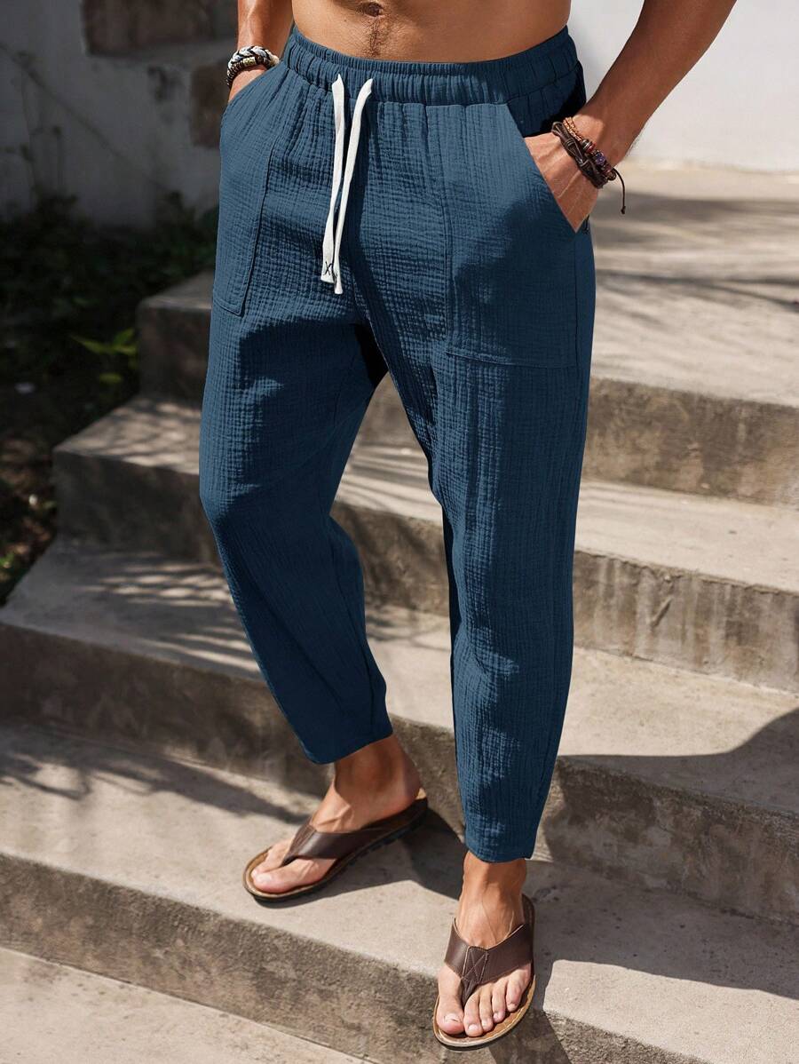 Lurenne | Men’s Khaki Cotton Pants – Effortless Versatility and Refined Comfort