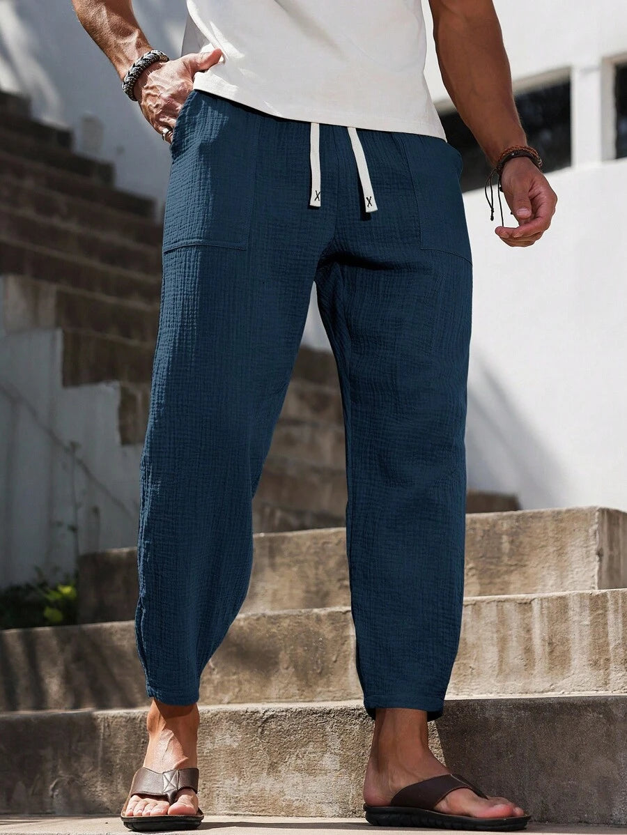 Lurenne | Men’s Khaki Cotton Pants – Effortless Versatility and Refined Comfort