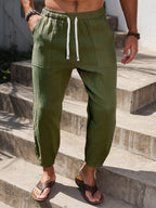 Lurenne | Men’s Khaki Cotton Pants – Effortless Versatility and Refined Comfort