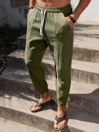 Lurenne | Men’s Khaki Cotton Pants – Effortless Versatility and Refined Comfort