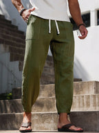 Lurenne | Men’s Khaki Cotton Pants – Effortless Versatility and Refined Comfort