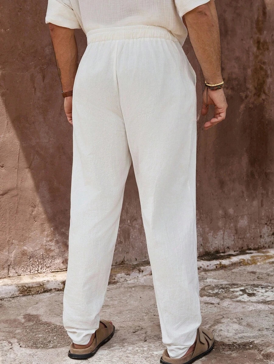 Lurenne | Men’s Khaki Cotton Pants – Effortless Versatility and Refined Comfort