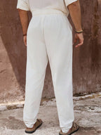 Lurenne | Men’s Khaki Cotton Pants – Effortless Versatility and Refined Comfort