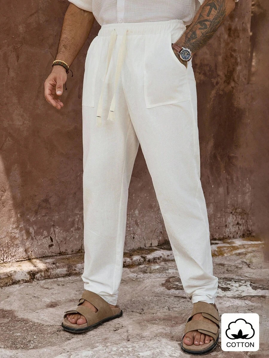 Lurenne | Men’s Khaki Cotton Pants – Effortless Versatility and Refined Comfort