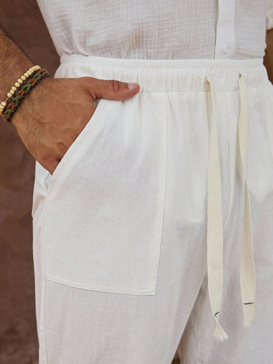 Lurenne | Men’s Khaki Cotton Pants – Effortless Versatility and Refined Comfort
