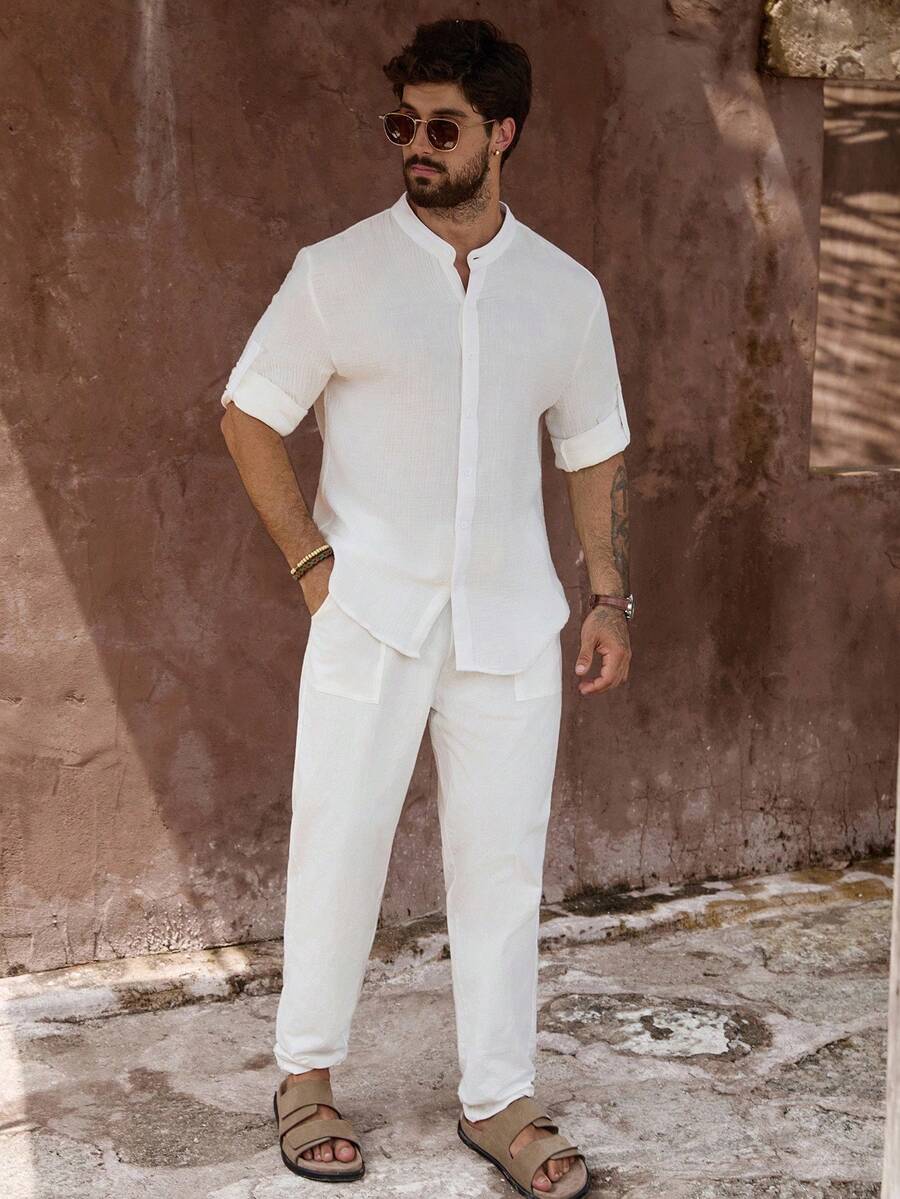 Lurenne | Men’s Khaki Cotton Pants – Effortless Versatility and Refined Comfort