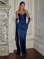Lurenne | Strapless Satin Gown – Radiant Elegance and Sculpted Sophistication