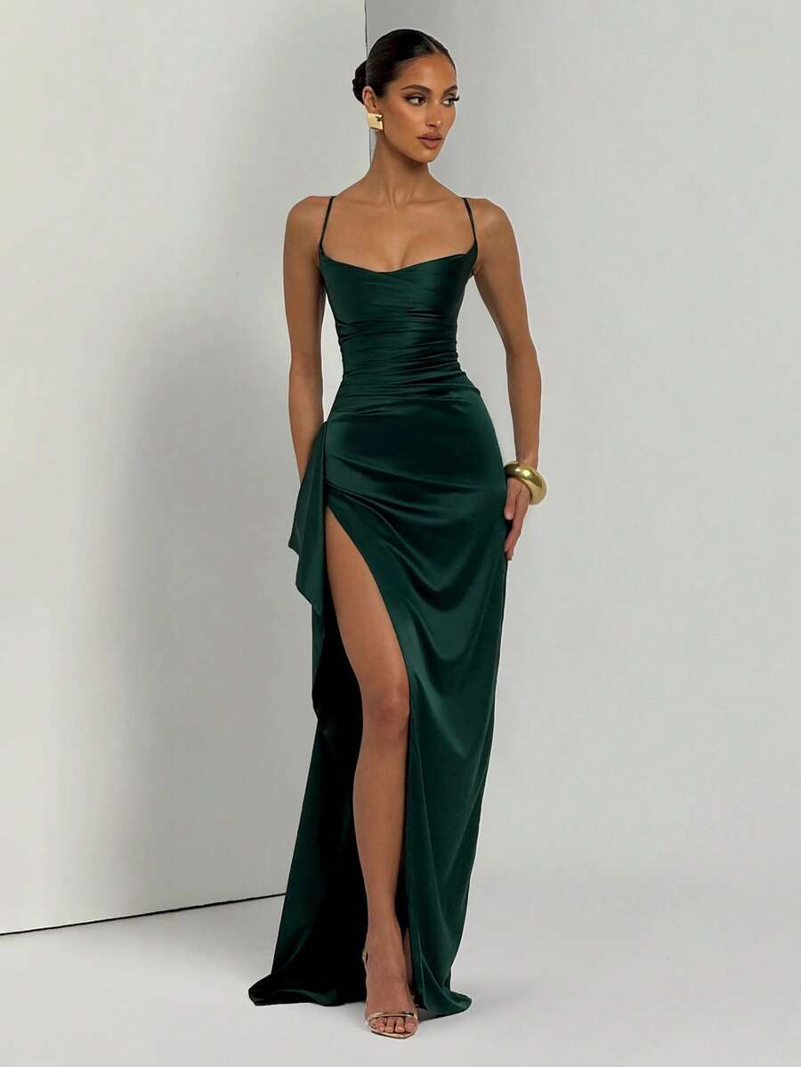 Lurenne | Strapless Satin Gown – Radiant Elegance and Sculpted Sophistication