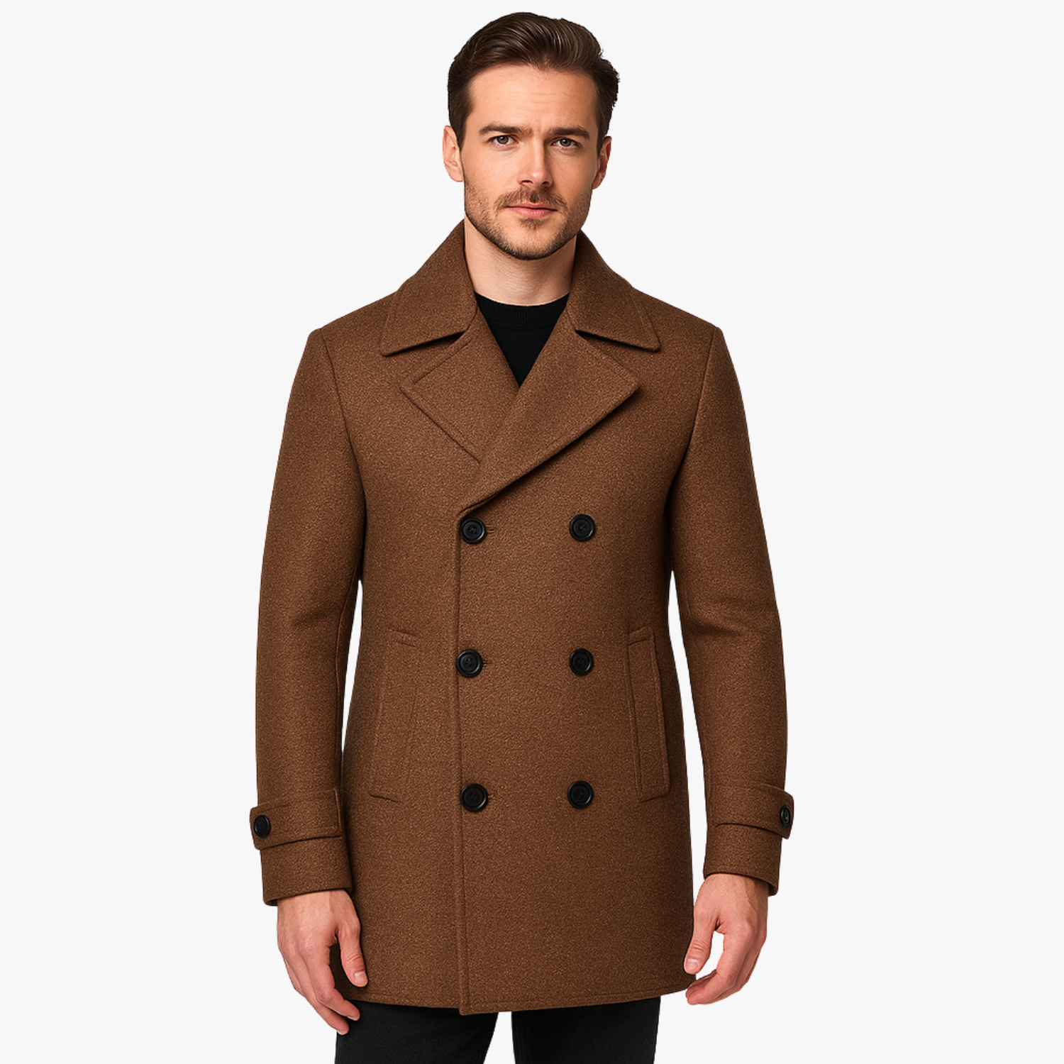 Men’s Double-Breasted Wool Overcoat