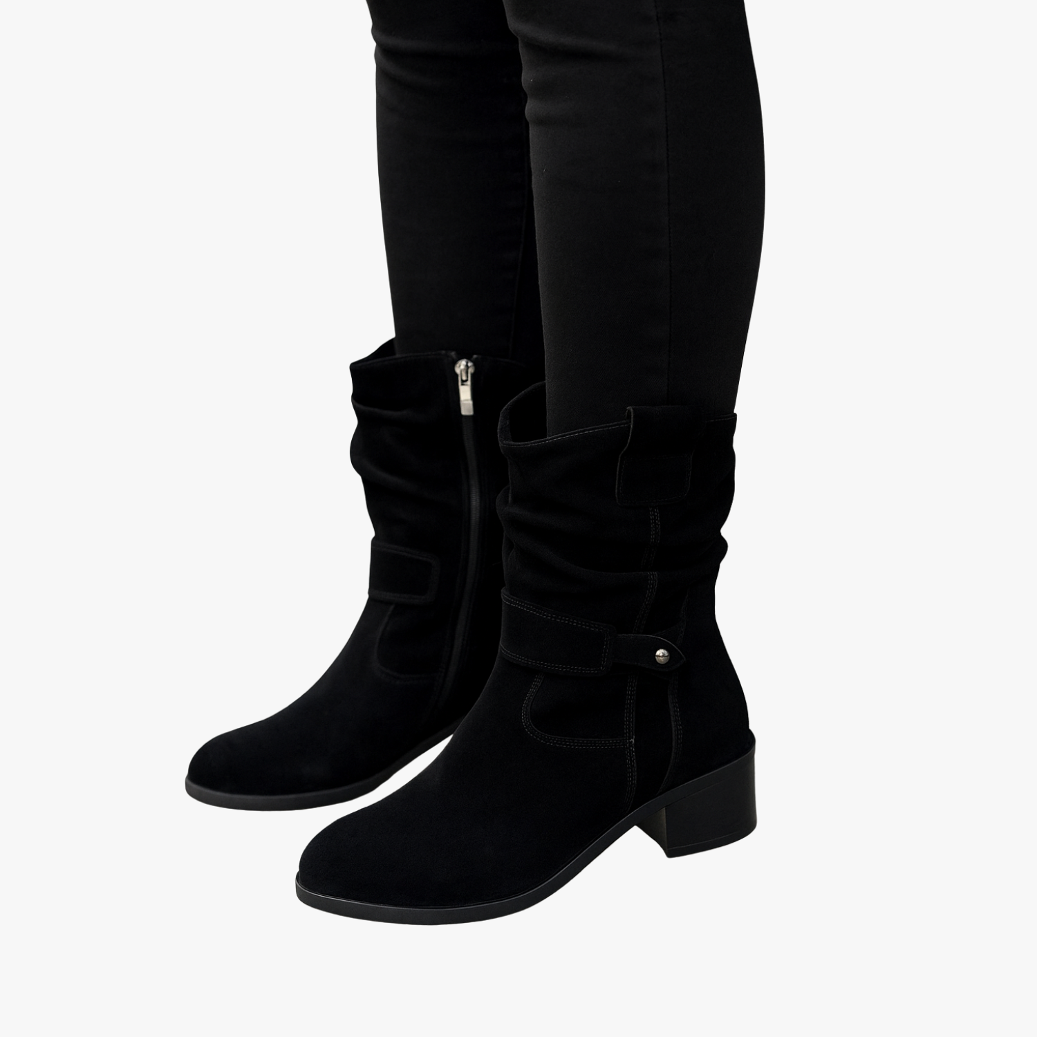 Retro Suede Mid-Calf Winter Boots for Women