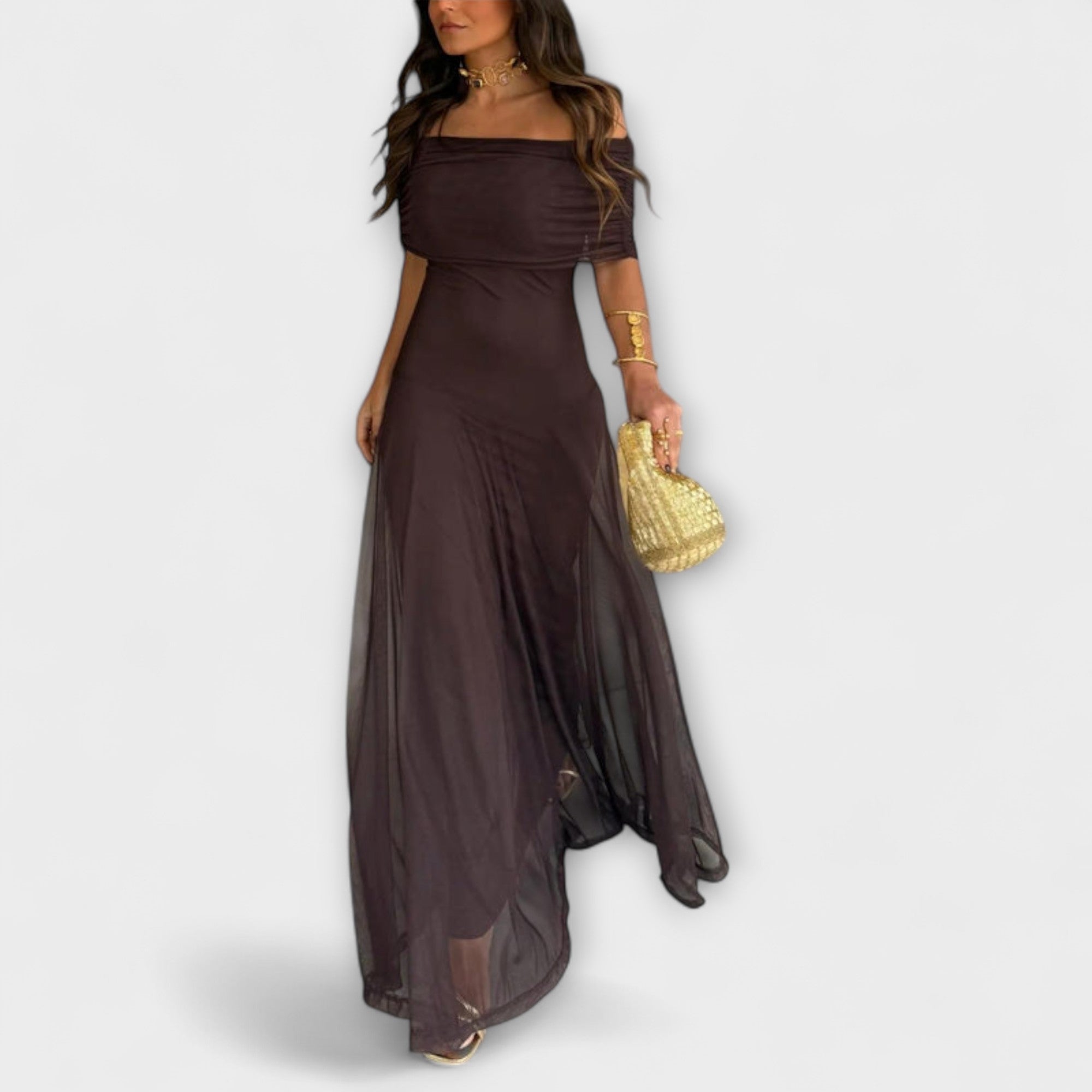 Roxy | Toledo Mesh Maxi Dress with One Shoulder
