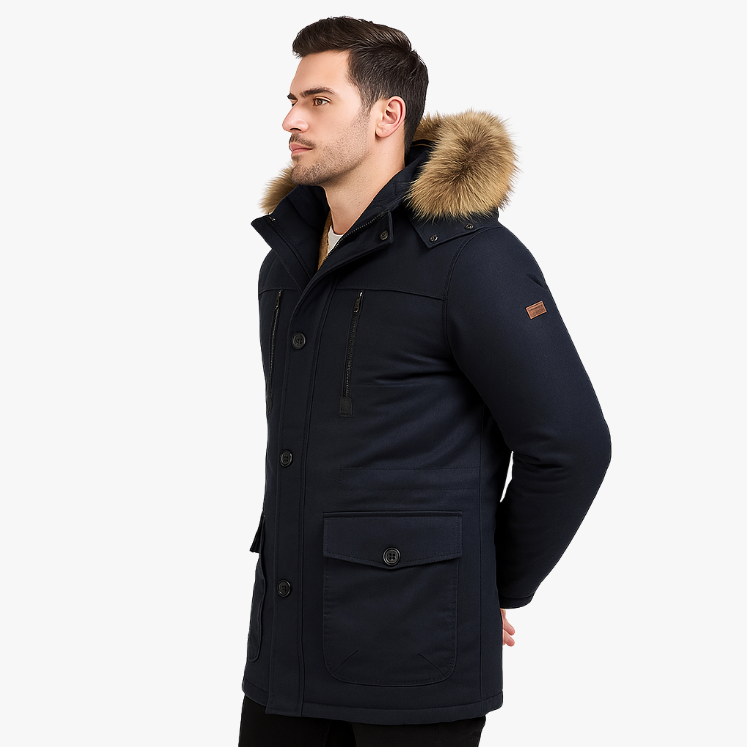 Men’s Waterproof Fleece Hooded Winter Parka