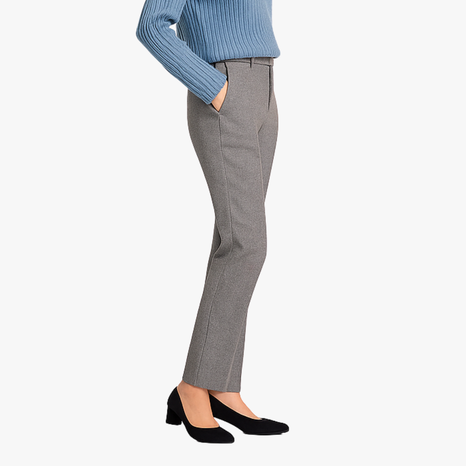 Classic Wool Blend High-Waist Trousers